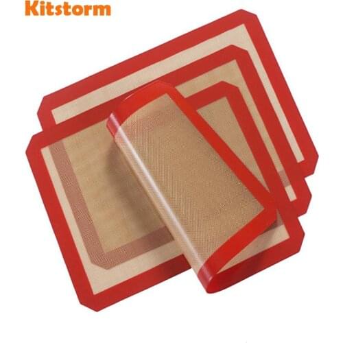 3pcs/lot) 40x30cm Nonstick Silicone Baking Mat Heat Resistant Glass Fiber Dough Rolling Sheet Pad For Cake Cookie Kitchen Tools