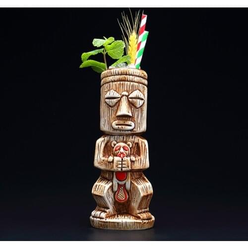 450ml Ceramic Tiki Mug Creative Porcelain Beer Wine Mug Cup Bar Tool WF1104