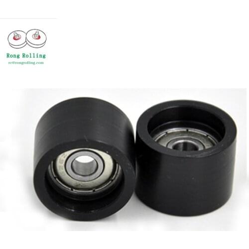 Black Packaged plastic bearings polyurethane wheels/pulleys/runners plastic package plastic bearing bore 6mm 10pcs/lot 6*25*18