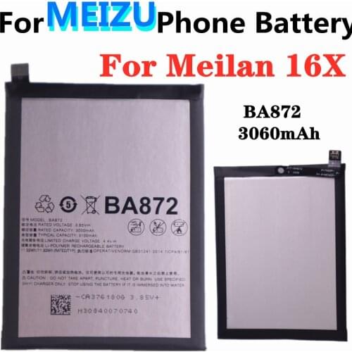 BA872 Battery For Meizu Meilan 16X M1872 M872H M872Q Mobile Phone Battery 3060mAh High Capacity Smartphone Replacement Batteries