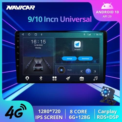 2Din Android 10 Car Radio For Universal 6GB +128GB NO Frame Car Stereo Player GPS RDS Wifi 4G Radio For Universal Autoradio IGO