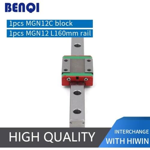 Free shipping cnc linear rail guide MGN12 160mm linear Guides+ a MGN12C block with a low price