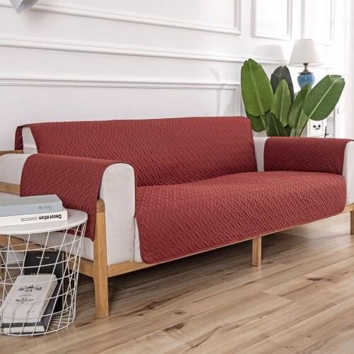 Red Waterproof Sofa Couch Cover Pet Dog Kids Chair Mat Furniture Protector Reversible Removable Armrest Slipcover 1/2/3 Seat