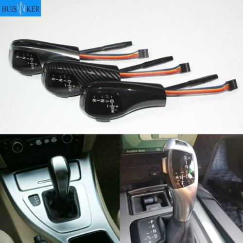For BMW X5 2004 2005 2006 E53 Car LED Light Gear Shift Knob Shifter Lever Automatic Accessories black carbon fiber Silver E 53