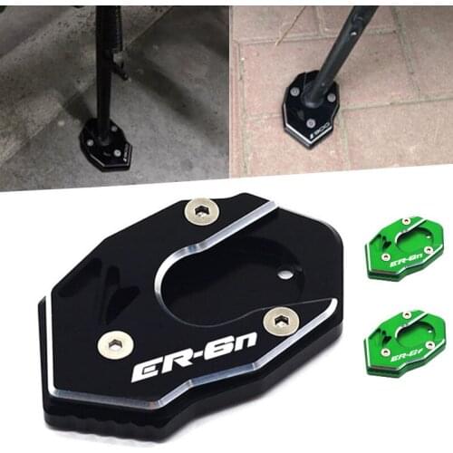 For Kawasaki ER-6N ER 6N ER6N ER-6F ER 6F ER6F 2011-2014 Motorcycle CNC Foot Side Stand Enlarger Plate Extension Kickstand Pad
