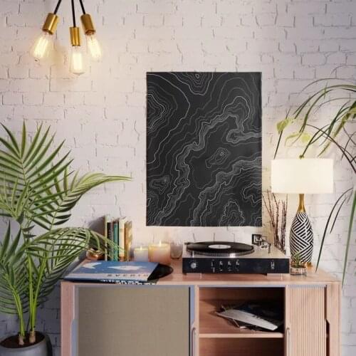 Home Decoration Topography Map Wall Art Prints Pictures Modular Black White Poster Painting Cuadros On Canvas For Living Room