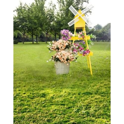 Lawn Tree Flowers Photography Backdrops Photo Props Studio Background 5x7ft