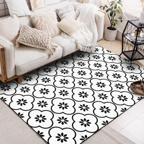Nordic style Geometric black/white flower 3D Printed Carpets For Living Room Bedroom Area Rugs Sofa coffee table Antiskid Mats