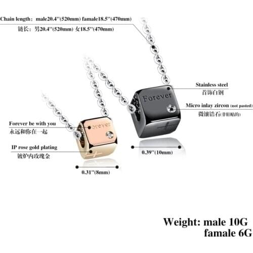 2021 Hot Sale Crystal from Swarovskis New Rubiks Cube Steel Necklace Luckyrs 2 Colors Fit Women and female with Man