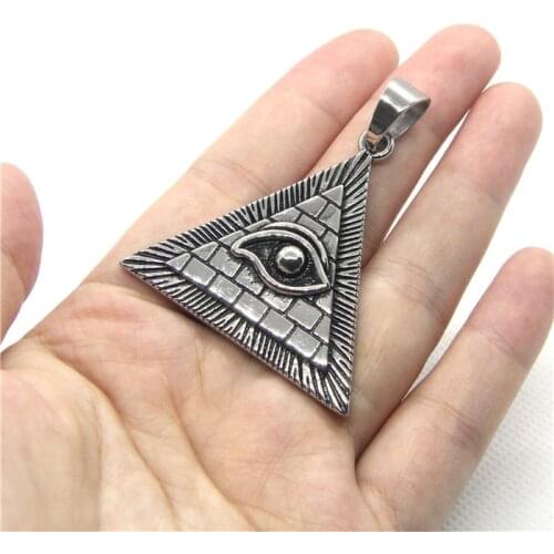Newest God Eye Mens Pendant 316L Stainless Steel Fashion Hot Punk TRIANGLE Pendant