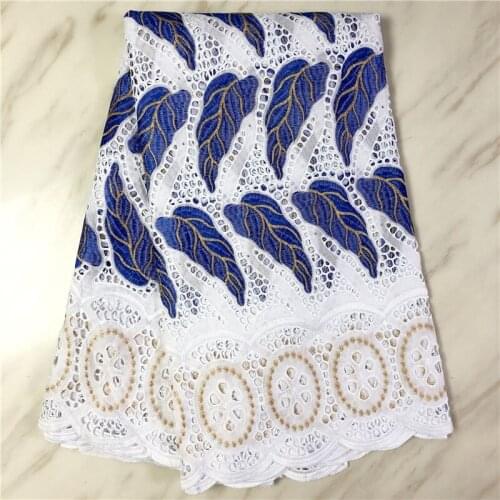 Latest African Lace Fabric 2021 Cotton Lace Fabric with Swiss Voile Lace High Quality African Nigerian for Women 2.5Yards M31211