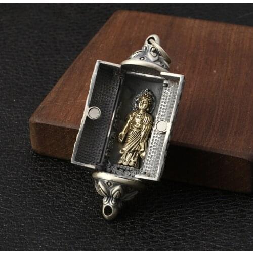 Wholesale S925 Sterling Silver Fashion Three-dimensional Buddha Car Ornaments Men And Women Retro Thai Silver Pendant