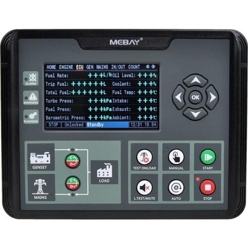 Original DC70D DC72D DC72DR Generator Set Controller for Diesel Gasoline Gas Genset Parameters With 4.3" LCD Screen Display