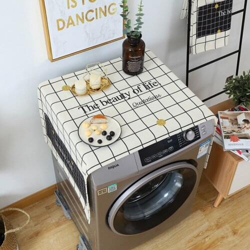 Cotton Linen Sunscreen Washing Machine Dust Cover Refrigerator Waterproof Cover Protective Cover Cover Towel Home Decoration