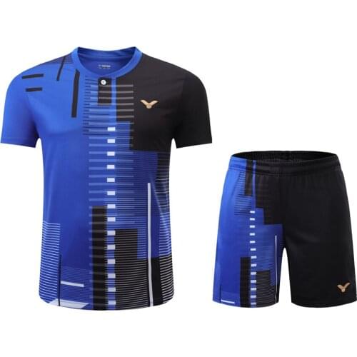 Discount Badminton Shirt Shorts Suit Men Women Quick-drying Breathable Table Sports Shirt Tennis Training Sports Suit