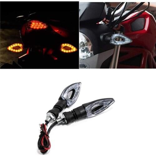Motorcycle Turn Signals Lights 12V Universal Motorbike Turn Signal Indicator Amber Light Lamp for Yamaha Honda Suzuki Kawasaki