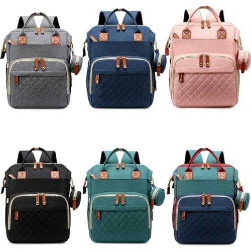 Large Capacity Double Shoulder Folding Bed Mother And Baby Bag Portable Travel Mommy Bag Diaper Bag Mommy Bag