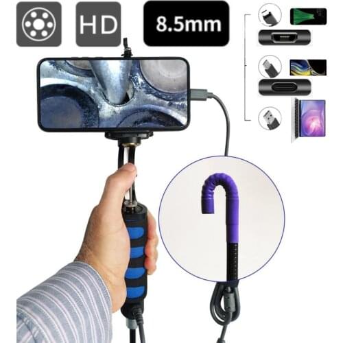 Rotatable Industrial Endoscope Camera Control Steering Automotive Pipe Inspection High-definition Night Vision with Light