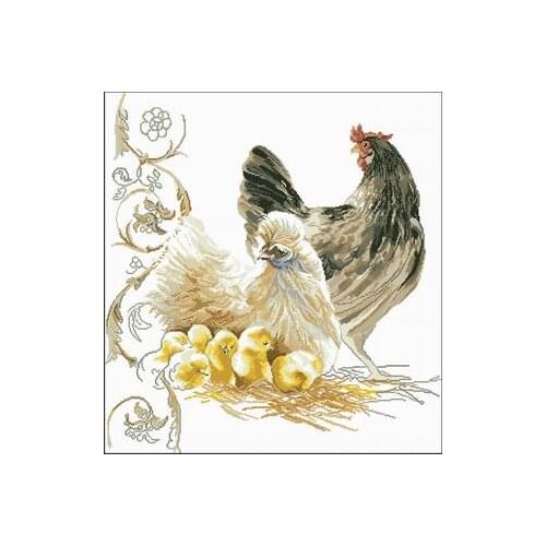 Needlework,Animal Cock Chick 14CT Unprinted embroidery,DIY Cross stitch kits,Art Pattern counted Cross-Stitching home decor