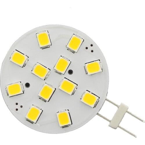 G4 12LED 2835SMD circle board bulb 12V 24V dimmable RV martine replacement 25mm diameter cystal chandle light 5pcs/lot
