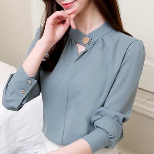 Long Sleeve Women Shirts V-neck Office Ladies Blouse Women Tops Blusas Mujer De Moda 2021 Womens Tops And Blouses Blusas A415