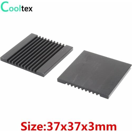 10pcs 37x37x3mm Aluminum Heatsink radiator black heat sink for Chip VGA RAM LED IC transistor Electronic COOLER cooling
