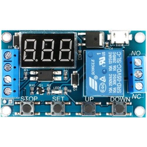 10PCS DC 5V 12V 24V LED Light Digital Time Delay Relay Trigger Cycle Timer Delay Switch Circuit Board Timing Control Module DIY