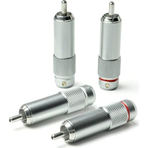 4pcs Male RCA Plug Wire Solder Audio Video Cable Connector Plug rca adapter jack for hifi cable diy signale cable jack