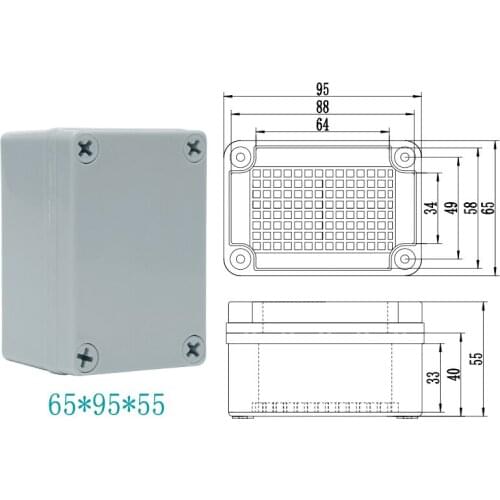 95*65*55mm IP67 high quality electronic waterproof engineering box ABS plastic shell junction box