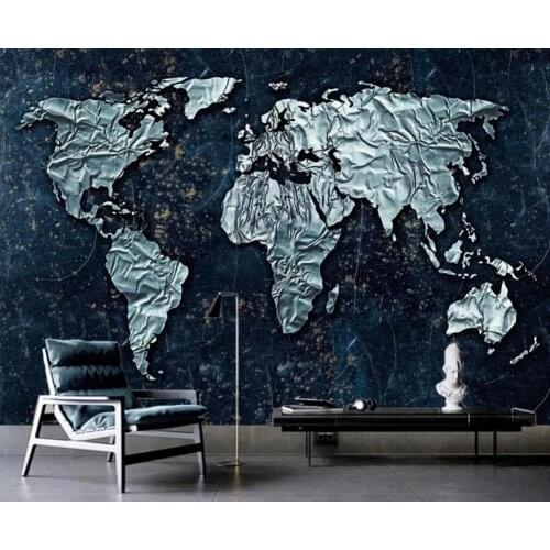 Custom large 3D mural wallpaper Nordic abstract vintage map graffiti living room background wall