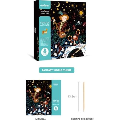 Magic Scratch Paper DIY Kids Toy Magic Painting Toys Magic Painting Paper 2 Style Set Art Painting Paper