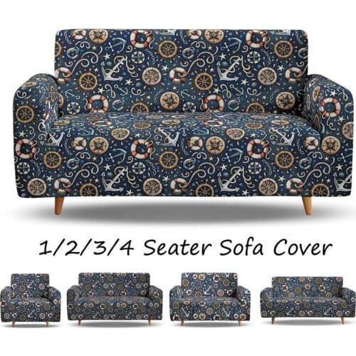 Slipcover 3D Nautical Sofa Covers Suitable For Four Seasons For Living Room Sofa Protector Elastic Couch Cover Loveseat Cover