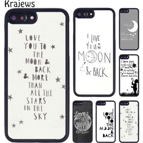 Krajews I Love You To The Moon And Back Phone Case For iPhone X XR XS 11 12 Pro MAX 5 6 6S 7 8 Plus Samsung Galaxy S7 S8 S9 S10
