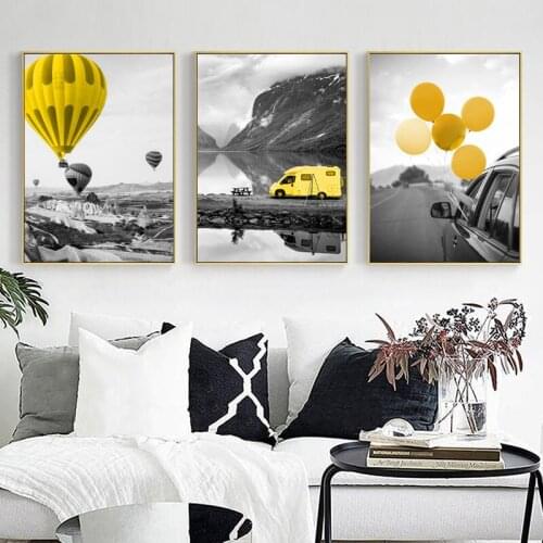 Black and Whitet Scenery Nordic Canvas Art Painting Hom Decor Natrue Landscape Picture Wall Art Poster and Print for Living Room