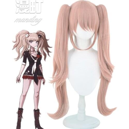 Danganronpa: gatillo feliz Havoc mujeres Enoshima Junko Cosplay peluca Enoshima Junko juego de rol coletas 80cm