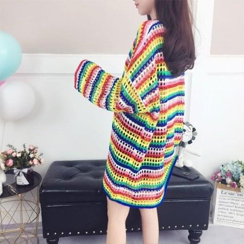 Cheap wholesale 2021 spring autumn winter new fashion casual warm nice women Sweater woman female OL striped sweater Ay124