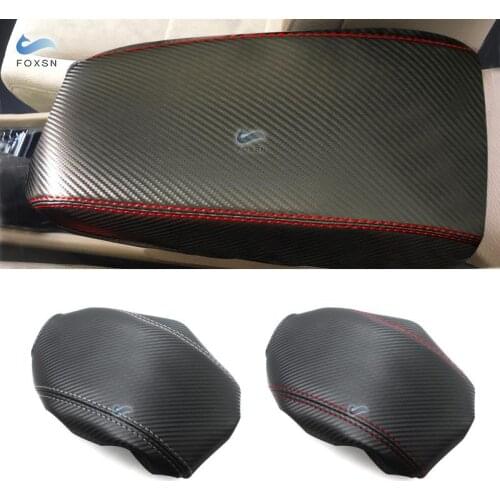 For Honda Civic 8th Gen 2006 - 2008 2009 2010 2011 Carbon Texture Microfiber Leather Car Interior Center Armrest Box Cover Trim