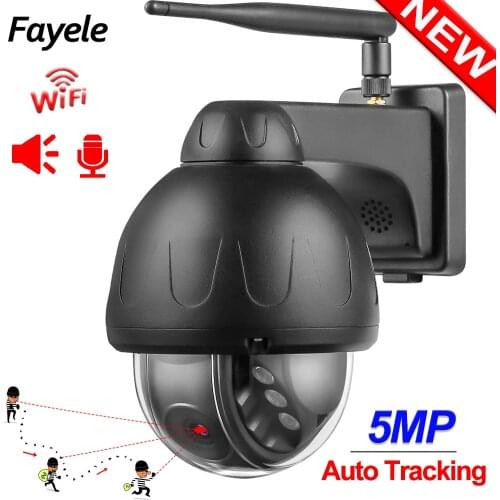 Home Security WIFI 5MP PTZ Camera Humanoid Auto Tracking Motion Detection Metal Dome Wireless IP Camera IR 40m 2Way Audio P2P SD
