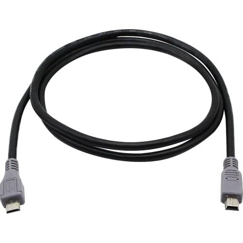 USB OTG Cable - Black, USB Micro Male to Mini Male OTG Cable (Black) (1m)