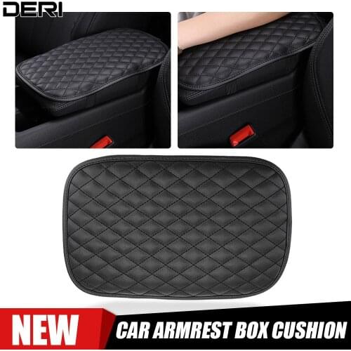 Leather Auto Car Armrest Mat Armrest Storage Box proof Cushion Cover Armrest Protector Waterproof Universal Interior Parts