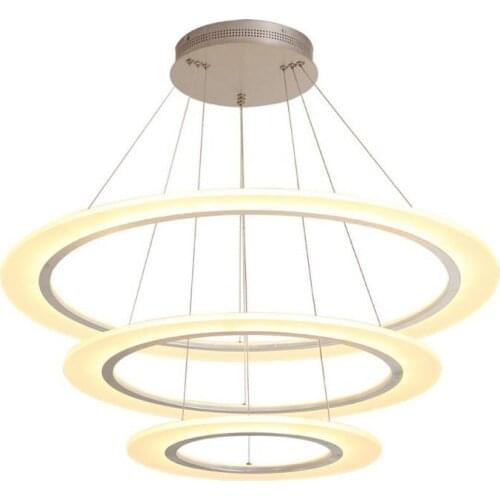 Round White Simple Pendant Light Acrylic Circular Dining Room Lighting Modern Living Room Office Lamp Led Living Room L
