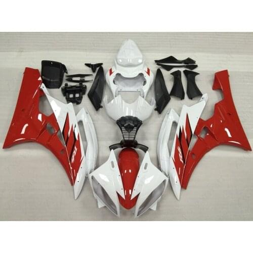Bodywork for YAMAHA YZFR6 2006 - 2007 White Red Bodywork YZFR6 07 Plastic Fairings YZF R6 2006