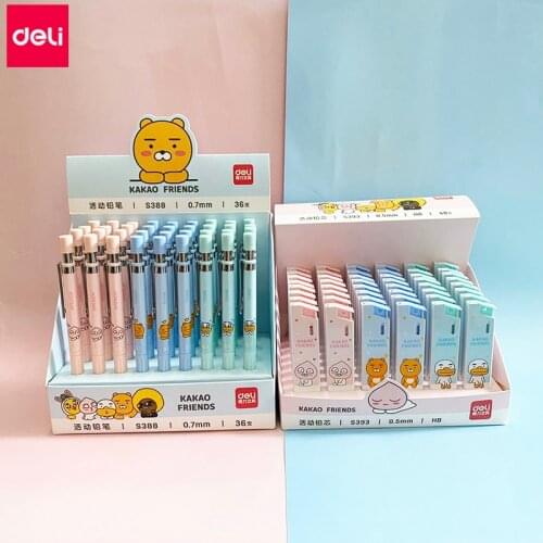 Deli Kakao Friends Mechanical Pencils 0.5mm 0.7mm Korean Cartoon Pencil Refills Kawaii School Supplies Cute Stationery Wholesale
