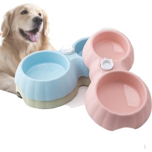 Pet Bowl Pumpkin Shaped Hollow Out on The Side Easily Picking Up One-Piece Molding Smooth Corners Non-slip Bottom Threaded Cap