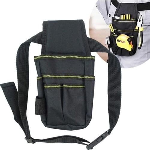 Multi-Function Tool Pocket Belt Bag Oxford Drill Holster Tool Pockets Portable Storage Bag Waterproof Maintenance Tool Waist Bag