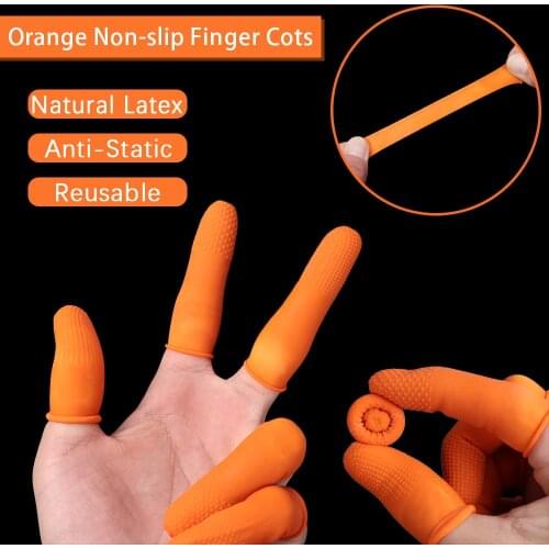 100 Pcs Reusable Finger Cover Natural Rubber Gloves Non-slip Latex Finger Cots Fingertips Protector Gloves Nail Art Tool