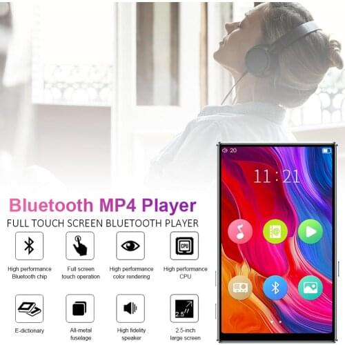 Rondaful 4 inches MP4 Player Multifunction Bluetooth 5.0 Touch Screen Lossless Music Player with FM Radio Recording Screen