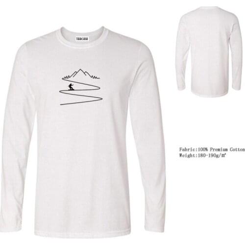 TARCHIA 2021 New Arrive Cool Logo Print Long Sleeve T-shirt Men Tshirt Hip Hop Camisa Masculina Men Tees Tops black white grey