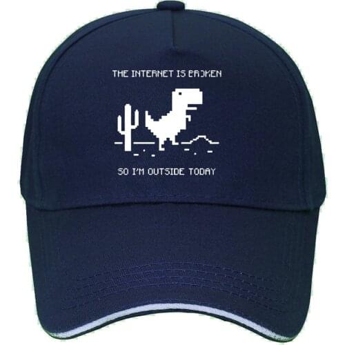 2020 The Internet Is Broken Web Page Computer Dinosaur Hat Birthday Men Hats Boyfriend Husband Programmer Geek Caps Cap Baseball