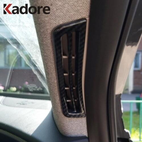 For Hyundai Santa Fe 2019 2020 Carbon Fiber Car Interior A Pillar Air Conditioning Vent Trim Cover Sticker Accessories Styling
